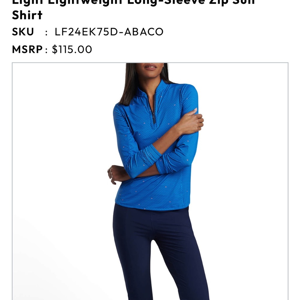 NWT Peter Millar Blue Quarter-Zip Women's Top